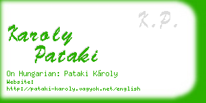 karoly pataki business card