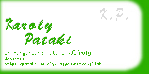 karoly pataki business card